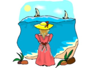 Sticker Custom Preview Image #083681 Kids Stuff Images Girl Watching Sailboats
