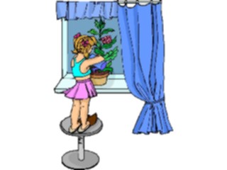 Sticker Custom Preview Image #083682 Kids Stuff Images Girl Watering Flower