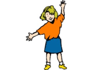 Sticker Custom Preview Image #083684 Kids Stuff Images Girl Waving2