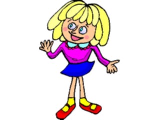 Sticker Custom Preview Image #083686 Kids Stuff Images Girl Waving4