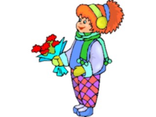 Sticker Custom Preview Image #083717 Kids Stuff Images Girlwith Bouquet1