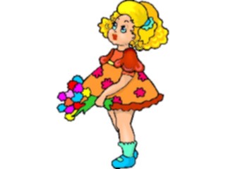Sticker Custom Preview Image #083718 Kids Stuff Images Girlwith Bouquet2