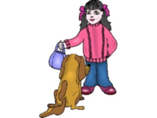 Sticker Custom Preview Image #083735 Kids Stuff Images Girlwith Dog2