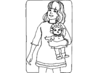 Sticker Custom Preview Image #083736 Kids Stuff Images Girlwith Doll01