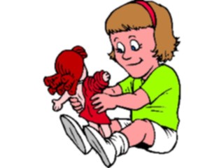 Sticker Custom Preview Image #083737 Kids Stuff Images Girlwith Doll02