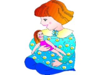 Sticker Custom Preview Image #083742 Kids Stuff Images Girlwith Doll07