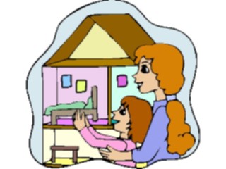 Sticker Custom Preview Image #083753 Kids Stuff Images Girlwith Dollhouse2