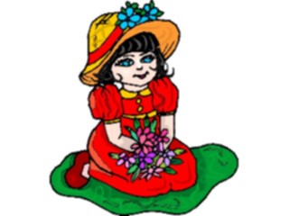 Sticker Custom Preview Image #083764 Kids Stuff Images Girlwith Flowers09