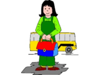 Sticker Custom Preview Image #083781 Kids Stuff Images Girlwith Lunchbox
