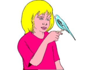 Sticker Custom Preview Image #083787 Kids Stuff Images Girlwith Parakeet