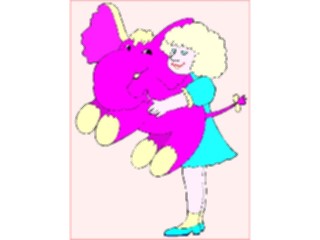 Sticker Custom Preview Image #083794 Kids Stuff Images Girlwith Pink Elephant