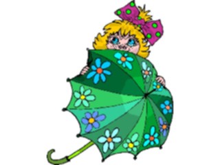 Sticker Custom Preview Image #083820 Kids Stuff Images Girlwith Umbrella2