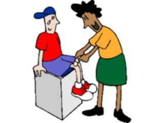 Sticker Custom Preview Image #084002 Kids Stuff Images Mom Giving First Aid