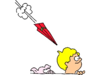 Sticker Custom Preview Image #084018 Kids Stuff Images Paper Airplane Watch Out