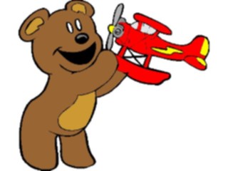 Sticker Custom Preview Image #084673 Kids Stuff Toys Teddy Bear Plane