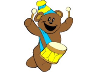 Sticker Custom Preview Image #084674 Kids Stuff Toys Teddy Bear Playing Drum