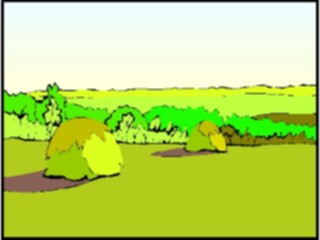 Sticker Custom Preview Image #085147 Landscapes Landscapes Fieldwith Haystacks
