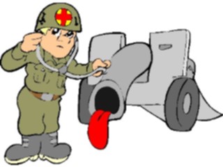 Sticker Custom Preview Image #088686 Military Cartoons Cannon Sick