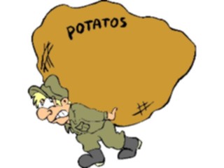 Sticker Custom Preview Image #088688 Military Cartoons Carrying Potato Sack