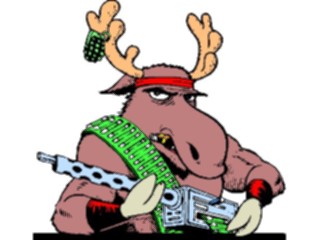 Sticker Custom Preview Image #088792 Military Cartoons Moose Armed