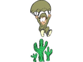 Sticker Custom Preview Image #088813 Military Cartoons Parachutingonto Cactus