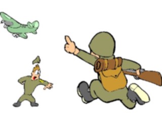 Sticker Custom Preview Image #088835 Military Cartoons Running After Plane