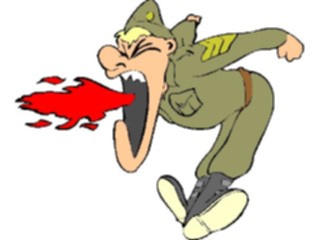 Sticker Custom Preview Image #088856 Military Cartoons Sergeant Breathing Fire