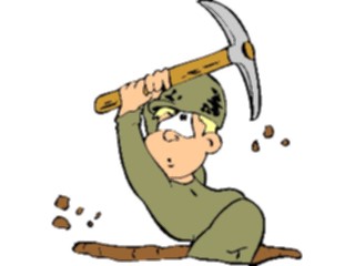 Sticker Custom Preview Image #088910 Military Cartoons Soldier Digging