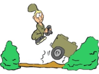 Sticker Custom Preview Image #088912 Military Cartoons Soldier Driving