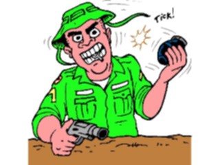 Sticker Custom Preview Image #088919 Military Cartoons Soldier Grenade1