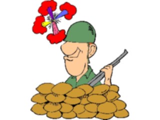 Sticker Custom Preview Image #088926 Military Cartoons Soldierin Foxhole2