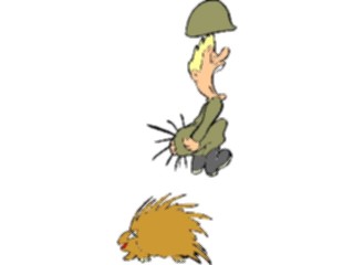 Sticker Custom Preview Image #088962 Military Cartoons Soldier Porcupine