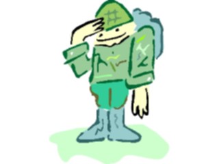 Sticker Custom Preview Image #088966 Military Cartoons Soldier Saluting2