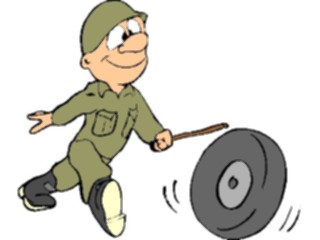 Sticker Custom Preview Image #088977 Military Cartoons Soldier Spinning Wheel