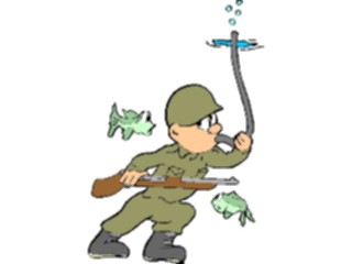 Sticker Custom Preview Image #088984 Military Cartoons Soldier Underwater