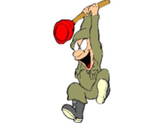 Sticker Custom Preview Image #088991 Military Cartoons Soldierwith Plunger