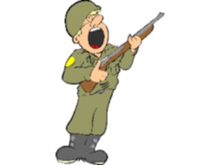 Sticker Custom Preview Image #088997 Military Cartoons Soldier Yelling