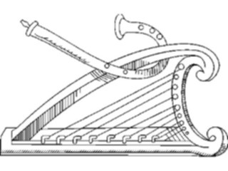 Sticker Custom Preview Image #091410 Music Instruments Harp08