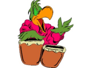 Sticker Custom Preview Image #091969 Music Musicians Conga Player Parrot1