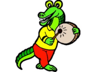 Sticker Custom Preview Image #092014 Music Musicians Drummer Alligator