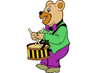 Sticker Custom Preview Image #092015 Music Musicians Drummer Bear1