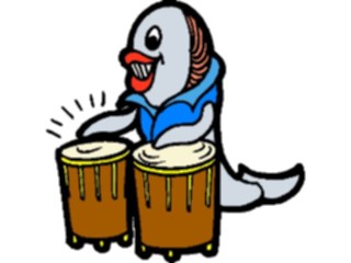 Sticker Custom Preview Image #092023 Music Musicians Drummer Fish