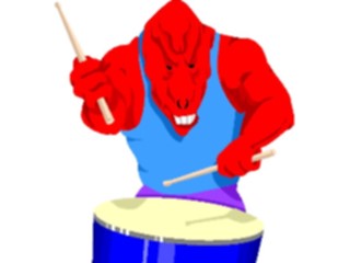 Sticker Custom Preview Image #092025 Music Musicians Drummer Lizard