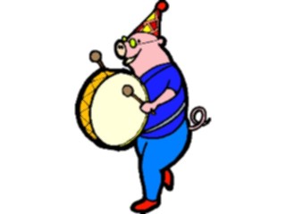 Sticker Custom Preview Image #092029 Music Musicians Drummer Pig