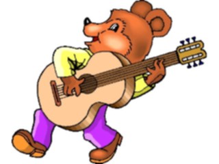Sticker Custom Preview Image #092154 Music Musicians Guitarist Bear2