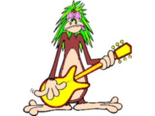 Sticker Custom Preview Image #092167 Music Musicians Guitarist Monkey1