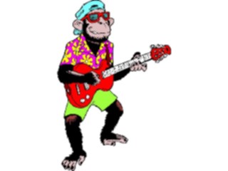 Sticker Custom Preview Image #092168 Music Musicians Guitarist Monkey2