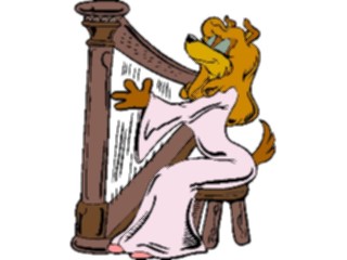 Sticker Custom Preview Image #092184 Music Musicians Harpist Fox