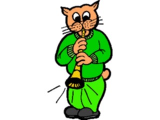 Sticker Custom Preview Image #092206 Music Musicians Horn Player Cat
