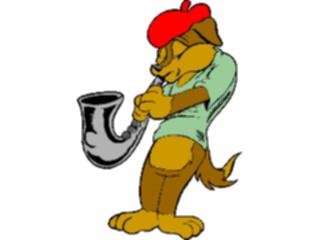 Sticker Custom Preview Image #092207 Music Musicians Horn Player Dog1
